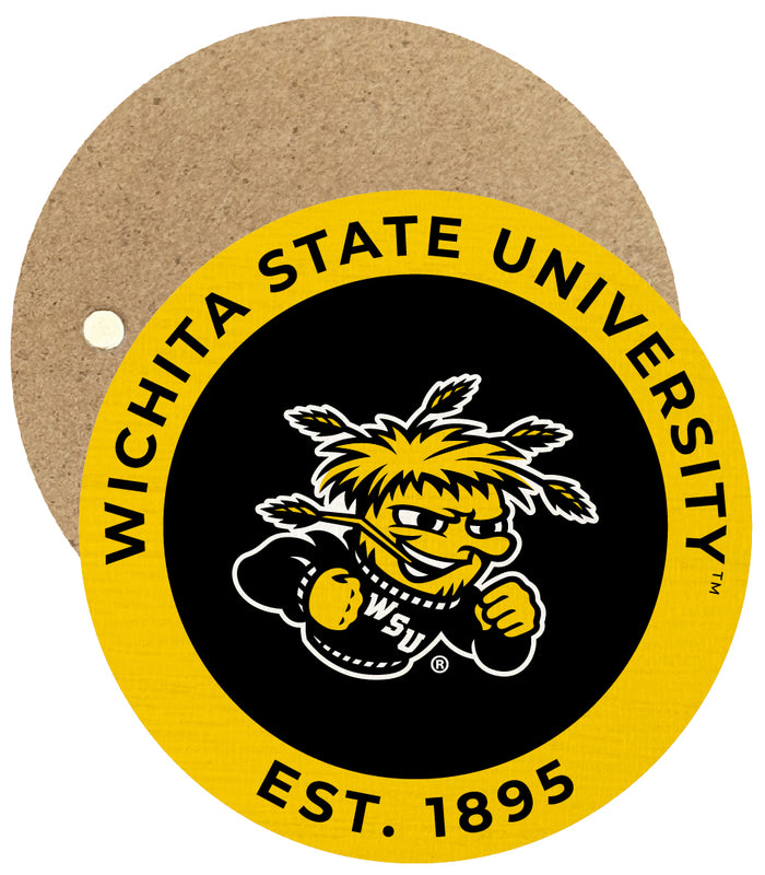 Wichita State Shockers Round Wooden 2.5" Fridge Magnet Officially Licensed Collegiate Product 2-Pack