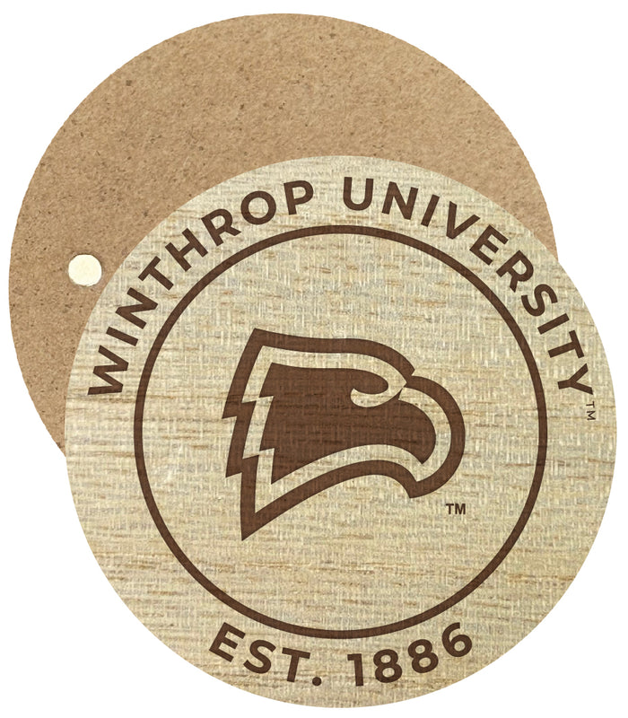Winthrop University Engraved Round Wooden 2.5" Fridge Magnet Officially Licensed Collegiate Product Single