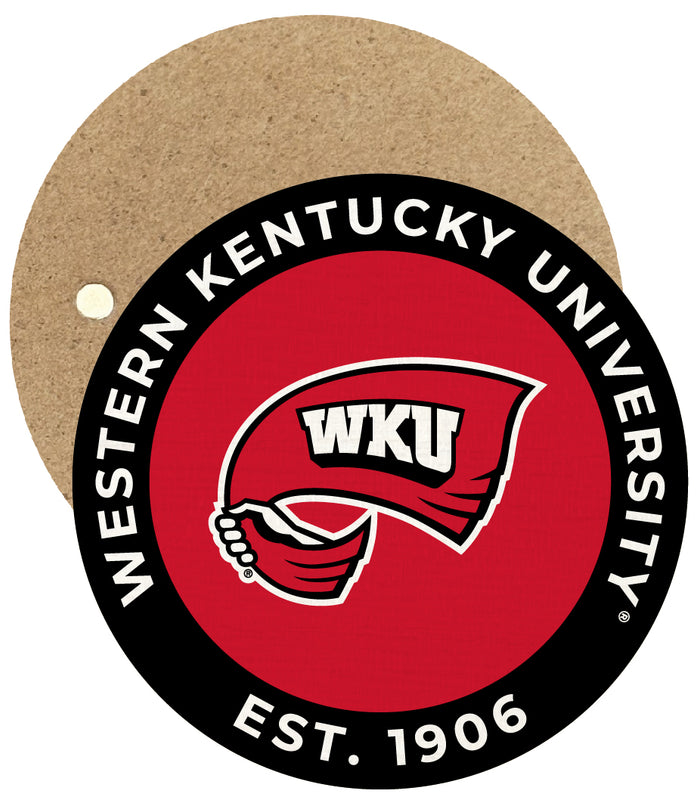 Western Kentucky Hilltoppers Round Wooden 2.5" Fridge Magnet Officially Licensed Collegiate Product 4-Pack