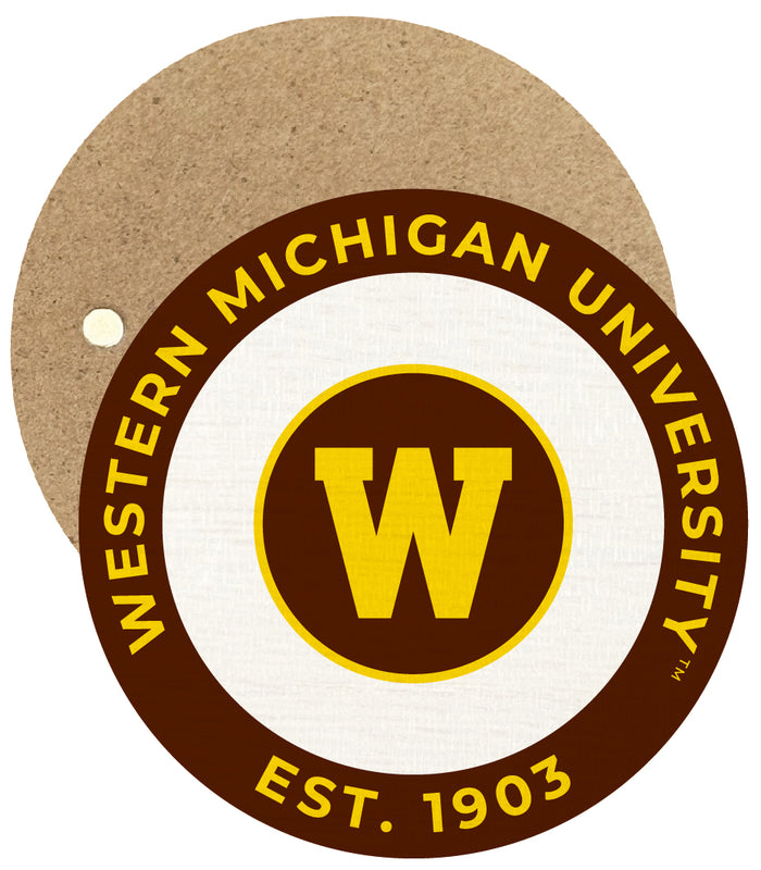 Western Michigan University Round Wooden 2.5" Fridge Magnet Officially Licensed Collegiate Product 4-Pack