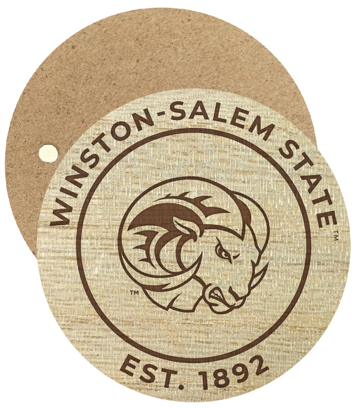 Winston-Salem State Engraved Round Wooden 2.5" Fridge Magnet Officially Licensed Collegiate Product 2-Pack