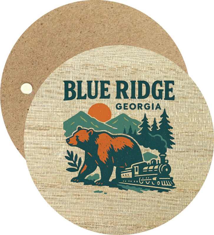 Blue Ridge Georgia Vintage Design Souvenir Round Wooden 2.5"Fridge Magnet