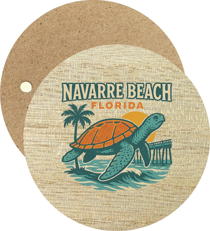 Navarre Beach Florida Vintage Design Souvenir Round Wooden 2.5"Fridge Magnet