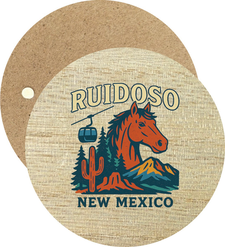 Ruidoso New Mexico Vintage Design Souvenir Round Wooden 2.5"Fridge Magnet