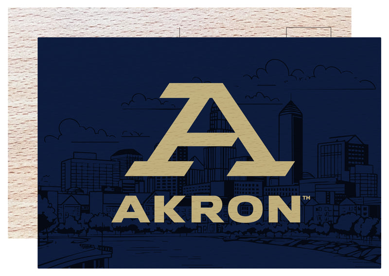 Akron Zips Officially Licensed 4x6" Wooden Postcard with Full Color Design