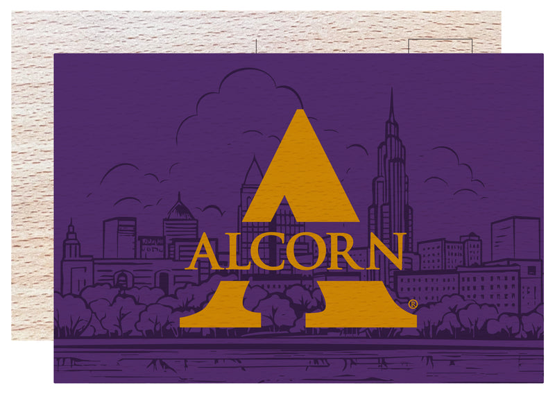 Alcorn State Braves Officially Licensed 4x6" Wooden Postcard with Full Color Design