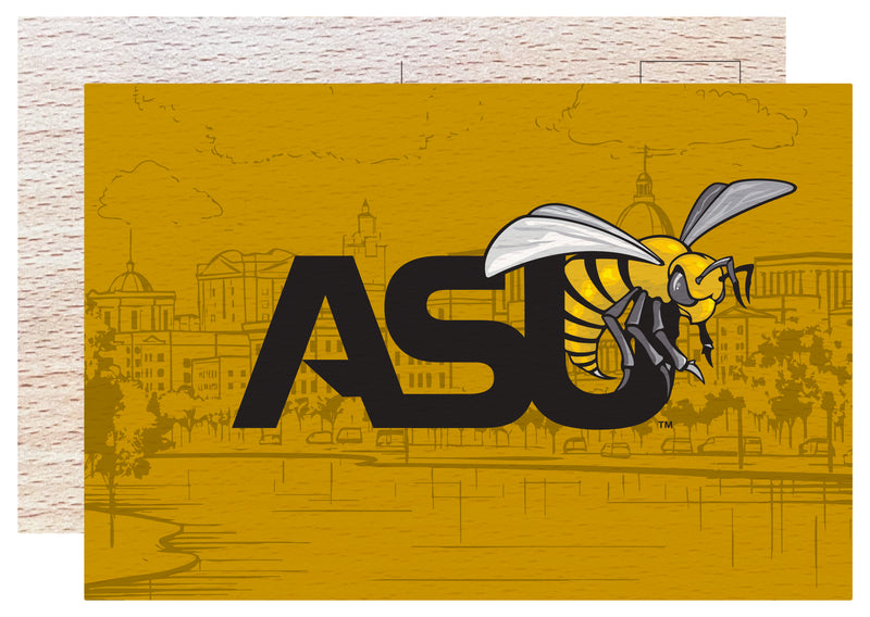 Alabama State University Officially Licensed 4x6" Wooden Postcard with Full Color Design