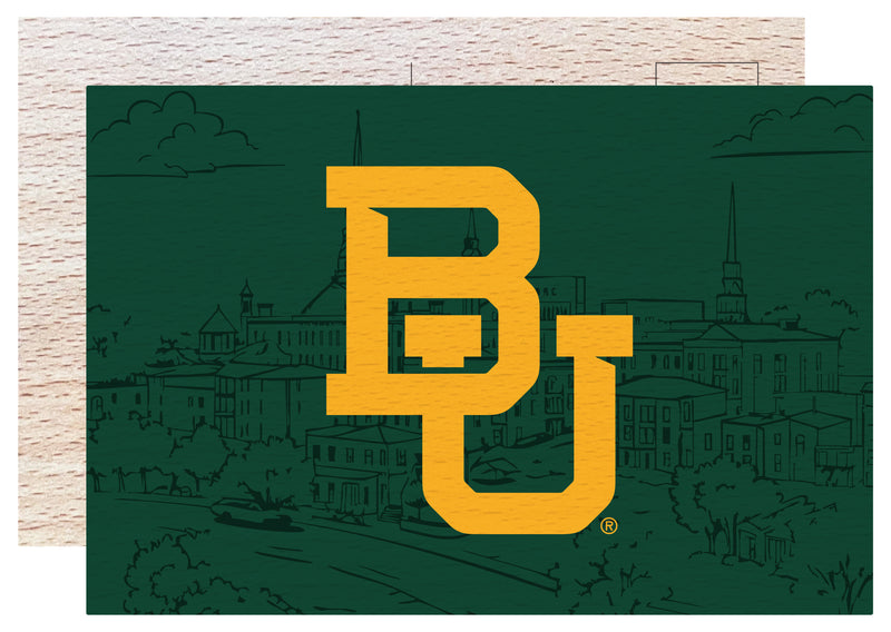 Baylor Bears Officially Licensed 4x6" Wooden Postcard with Full Color Design