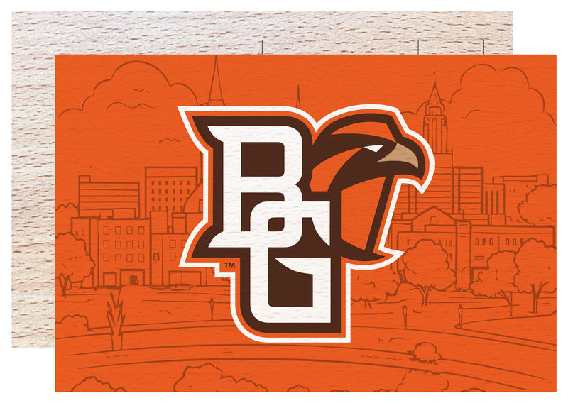 Bowling Green Falcons Officially Licensed 4x6" Wooden Postcard with Full Color Design