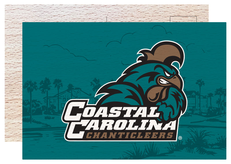 Coastal Carolina University Officially Licensed 4x6" Wooden Postcard with Full Color Design