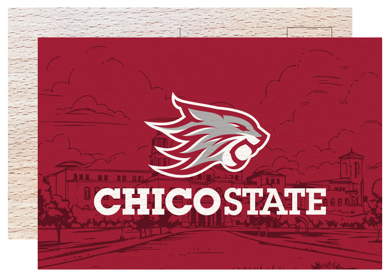 California State University, Chico Officially Licensed 4x6" Wooden Postcard with Full Color Design