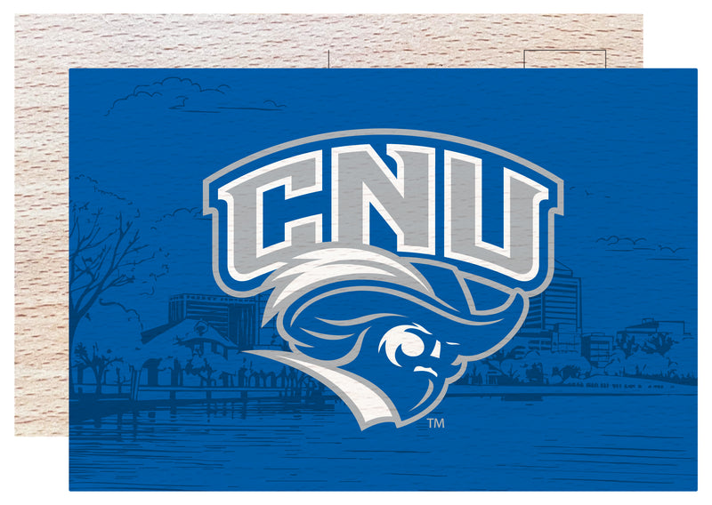 Christopher Newport Captains Officially Licensed 4x6" Wooden Postcard with Full Color Design