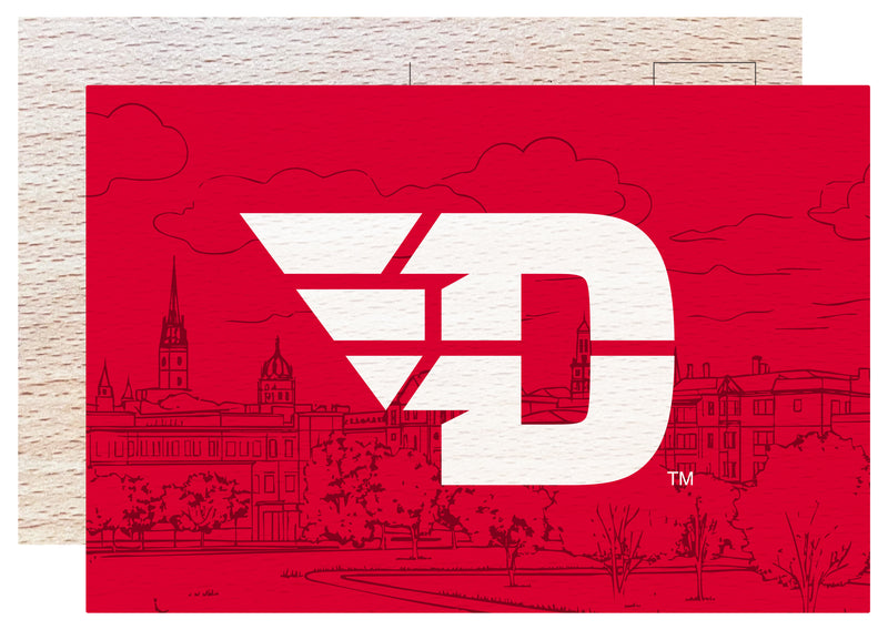 Dayton Flyers Officially Licensed 4x6" Wooden Postcard with Full Color Design