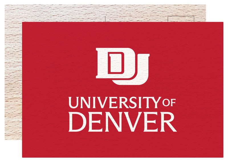 University of Denver Pioneers Officially Licensed 4x6" Wooden Postcard with Full Color Design