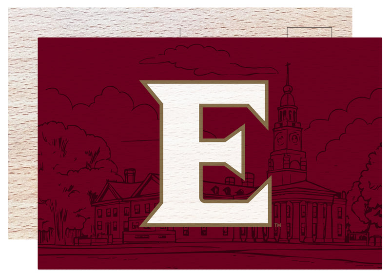 Elon University Officially Licensed 4x6" Wooden Postcard with Full Color Design
