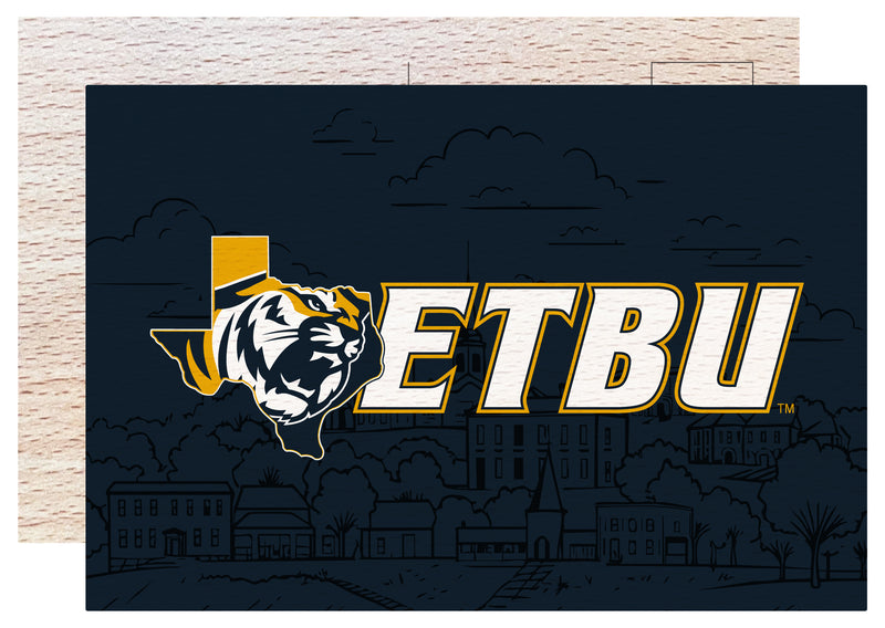 East Texas Baptist University Officially Licensed 4x6" Wooden Postcard with Full Color Design