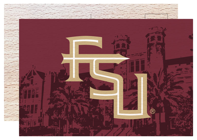Florida State Seminoles Officially Licensed 4x6" Wooden Postcard with Full Color Design