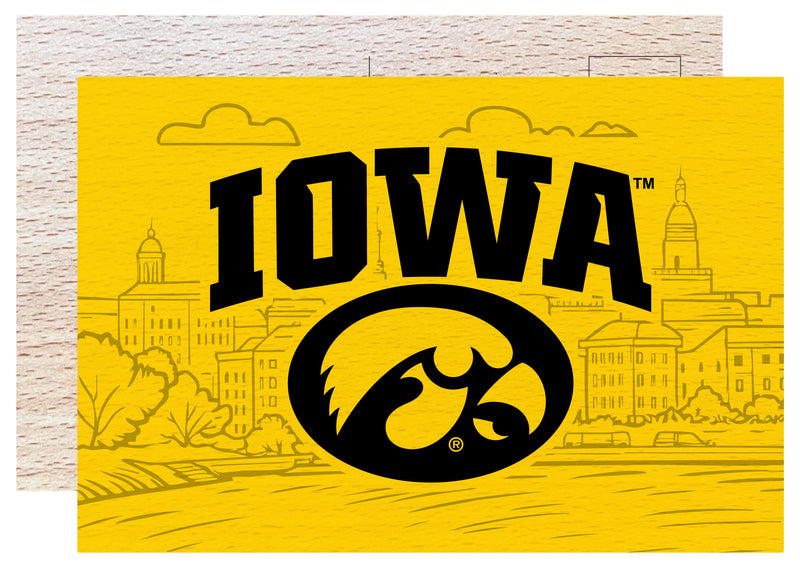 Iowa Hawkeyes Officially Licensed 4x6" Wooden Postcard with Full Color Design