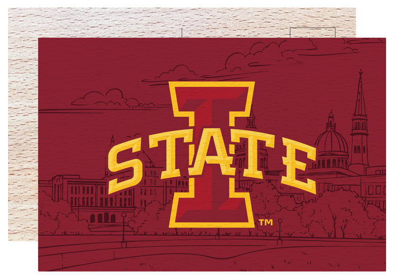 Iowa State Cyclones Officially Licensed 4x6" Wooden Postcard with Full Color Design