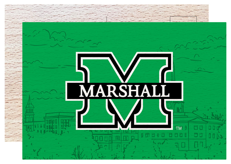 Marshall Thundering Herd Officially Licensed 4x6" Wooden Postcard with Full Color Design