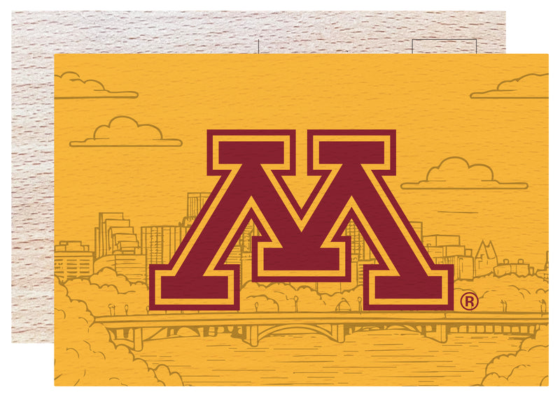 Minnesota Gophers Officially Licensed 4x6" Wooden Postcard with Full Color Design