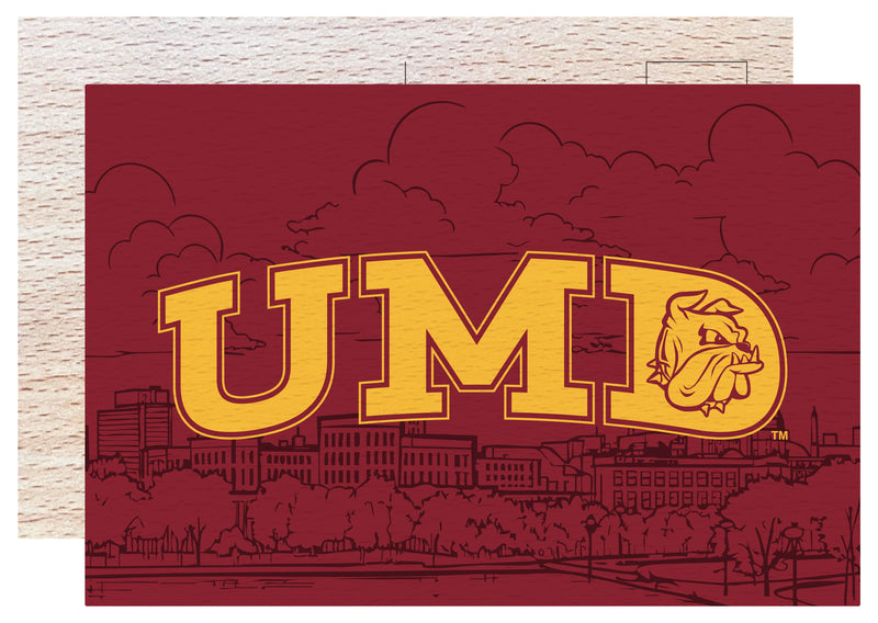 Minnesota Duluth Bulldogs Officially Licensed 4x6" Wooden Postcard with Full Color Design