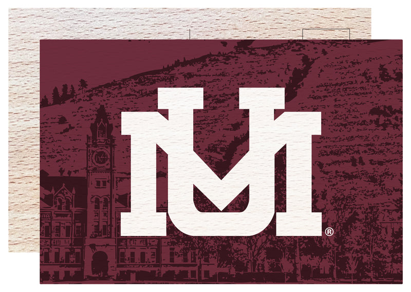 Montana University Officially Licensed 4x6" Wooden Postcard with Full Color Design