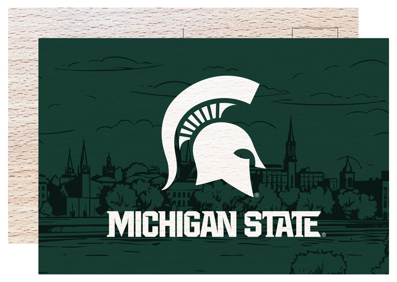 Michigan State Spartans Officially Licensed 4x6" Wooden Postcard with Full Color Design