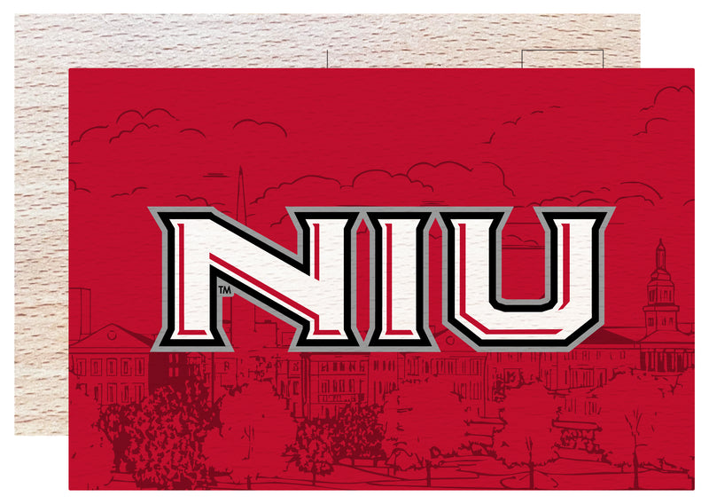 Northern Illinois Huskies Officially Licensed 4x6" Wooden Postcard with Full Color Design