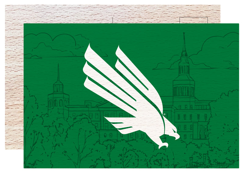North Texas Officially Licensed 4x6" Wooden Postcard with Full Color Design