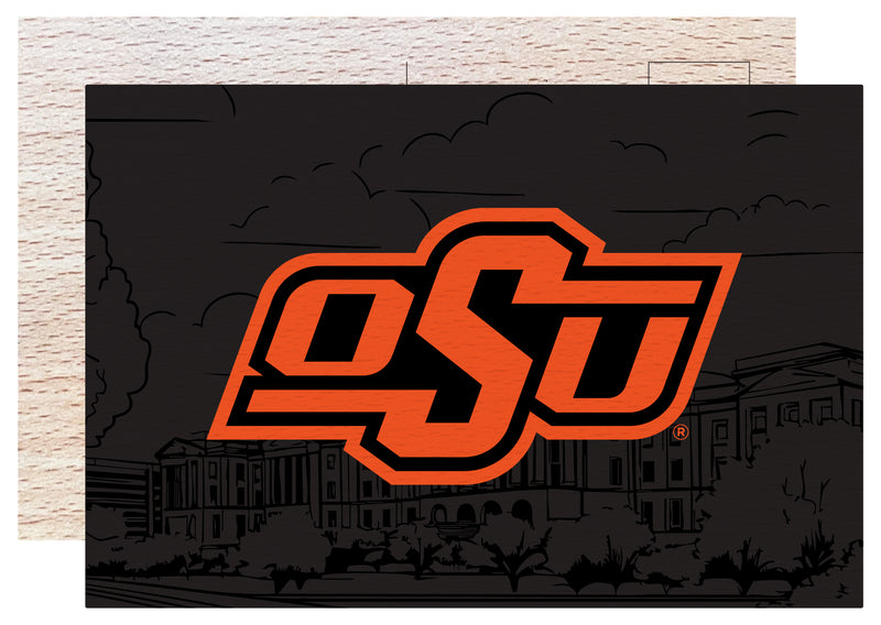Oklahoma State Cowboys Officially Licensed 4x6" Wooden Postcard with Full Color Design