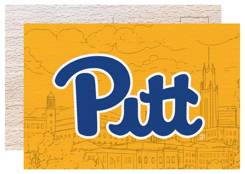 Pittsburgh Panthers Officially Licensed 4x6" Wooden Postcard with Full Color Design