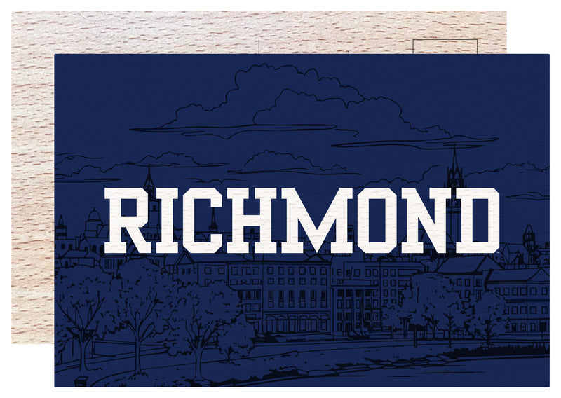 Richmond Spiders Officially Licensed 4x6" Wooden Postcard with Full Color Design