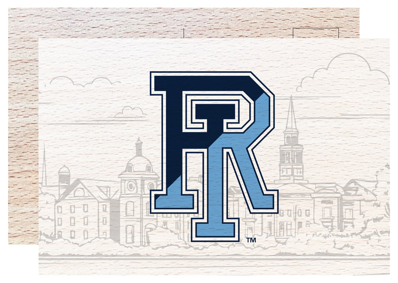 Rhode Island University Officially Licensed 4x6" Wooden Postcard with Full Color Design