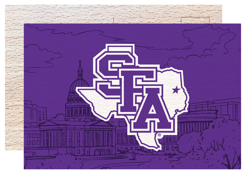 Stephen F. Austin State University Officially Licensed 4x6" Wooden Postcard with Full Color Design