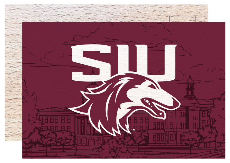 Southern Illinois Salukis Officially Licensed 4x6" Wooden Postcard with Full Color Design