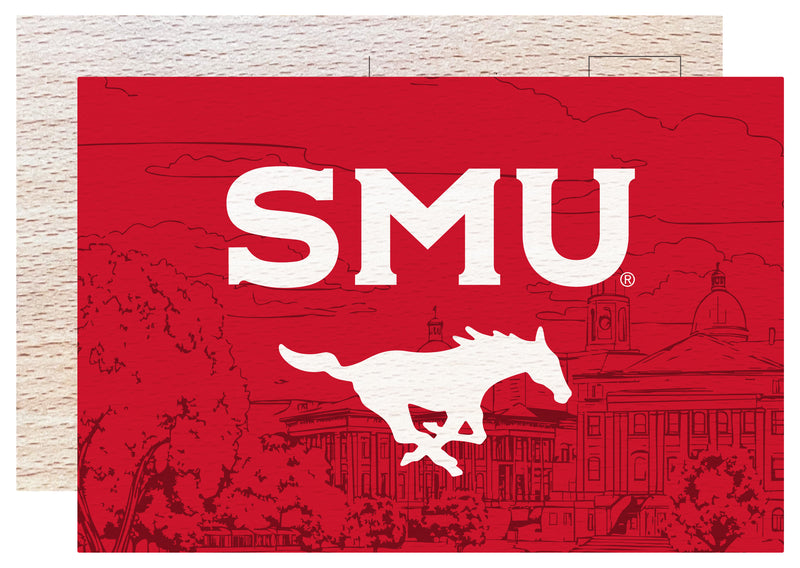 Southern Methodist University Officially Licensed 4x6" Wooden Postcard with Full Color Design