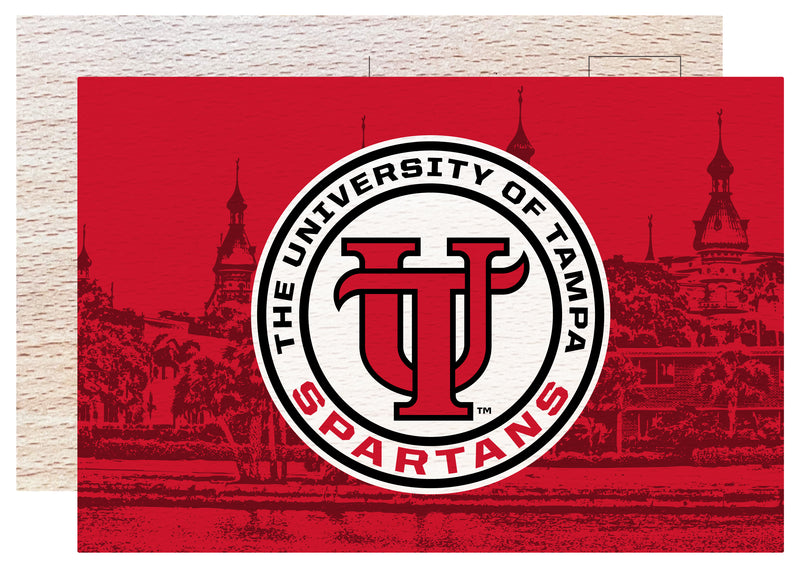 University of Tampa Spartans Officially Licensed 4x6" Wooden Postcard with Full Color Design