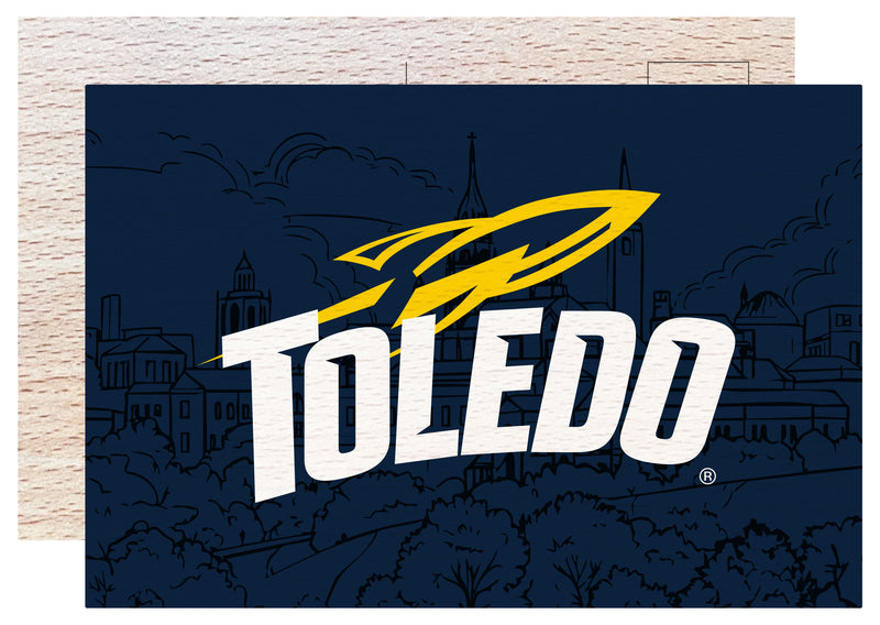 Toledo Rockets Officially Licensed 4x6" Wooden Postcard with Full Color Design