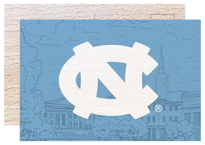 UNC Tar Heels Officially Licensed 4x6" Wooden Postcard with Full Color Design