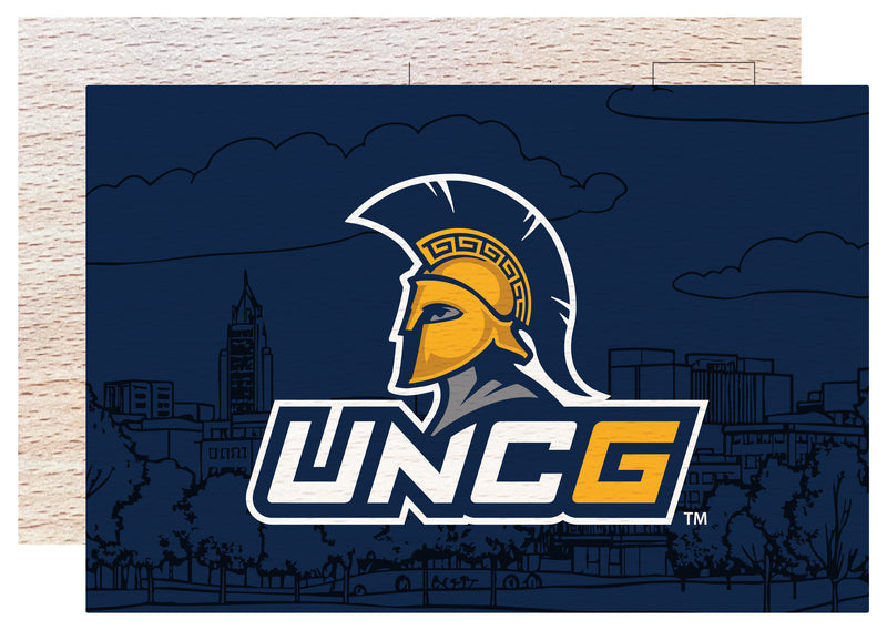 North Carolina Greensboro Spartans Officially Licensed 4x6" Wooden Postcard with Full Color Design