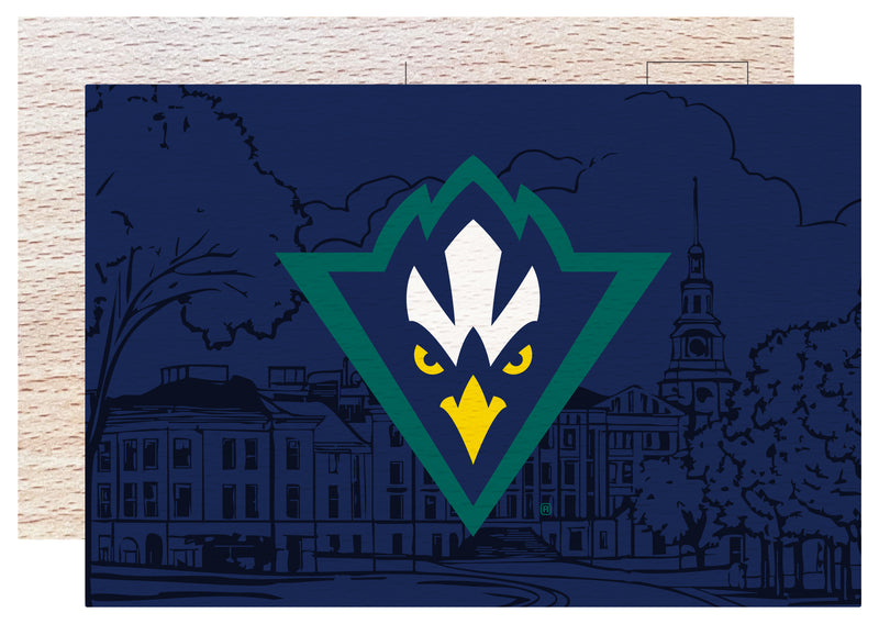 North Carolina Wilmington Seahawks Officially Licensed 4x6" Wooden Postcard with Full Color Design