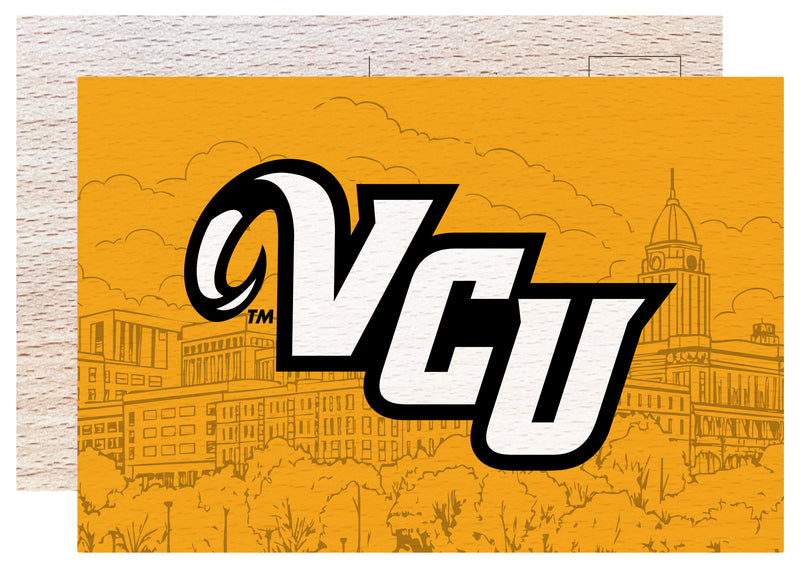 Virginia Commonwealth Officially Licensed 4x6" Wooden Postcard with Full Color Design