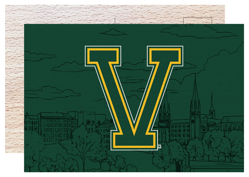 Vermont Catamounts Officially Licensed 4x6" Wooden Postcard with Full Color Design