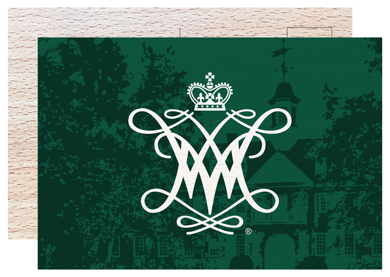 William and Mary Officially Licensed 4x6" Wooden Postcard with Full Color Design
