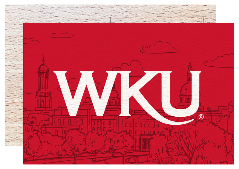Western Kentucky Hilltoppers Officially Licensed 4x6" Wooden Postcard with Full Color Design