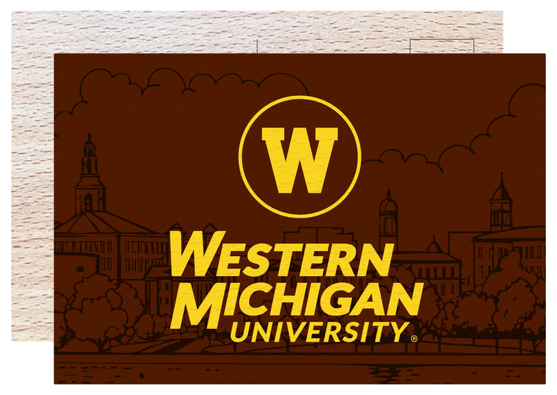 Western Michigan University Officially Licensed 4x6" Wooden Postcard with Full Color Design