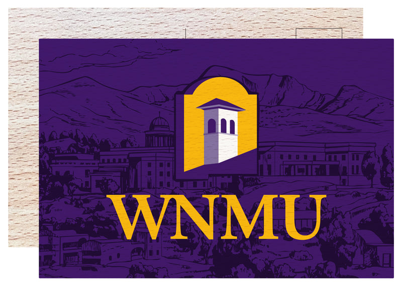 Western New Mexico University Officially Licensed 4x6" Wooden Postcard with Full Color Design