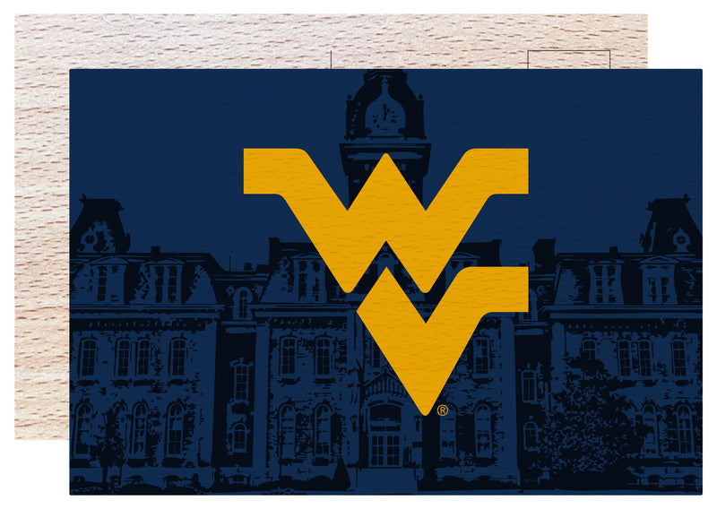 West Virginia Mountaineers Officially Licensed 4x6" Wooden Postcard with Full Color Design
