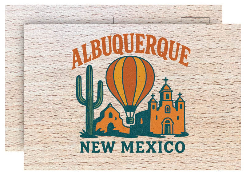 Albuquerque New Mexico Vintage Full Color Vintage Design 4 x 6 Souvenir Wood Postcard